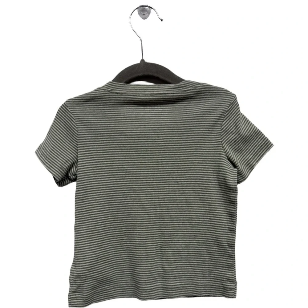 Carter's Child of Mine Toddler Boys Shirt 24M Green White Striped Mountain Tee